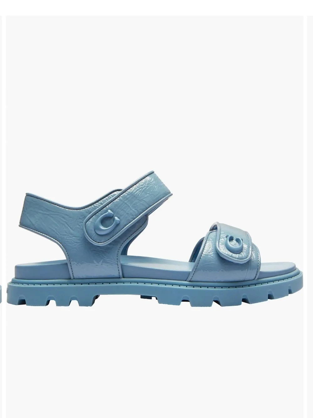 Coach Brynn Women's Chunky Strap Sandals in Blue.
